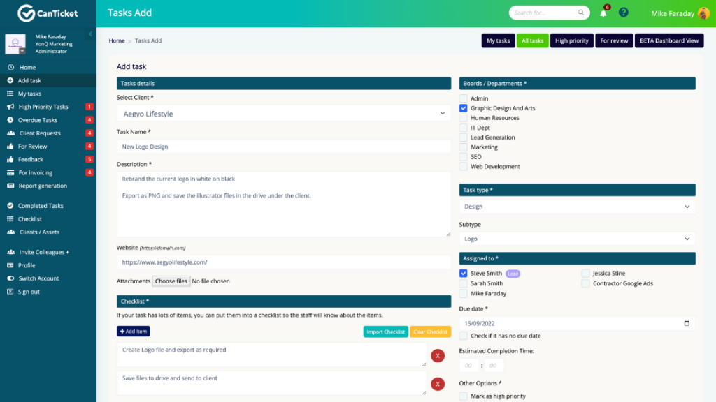 CanTicket-Task Management for small business